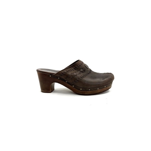 UGG Shoes - Ugg | Vivica Brown Woven Leather Wooden Clog Size US 8